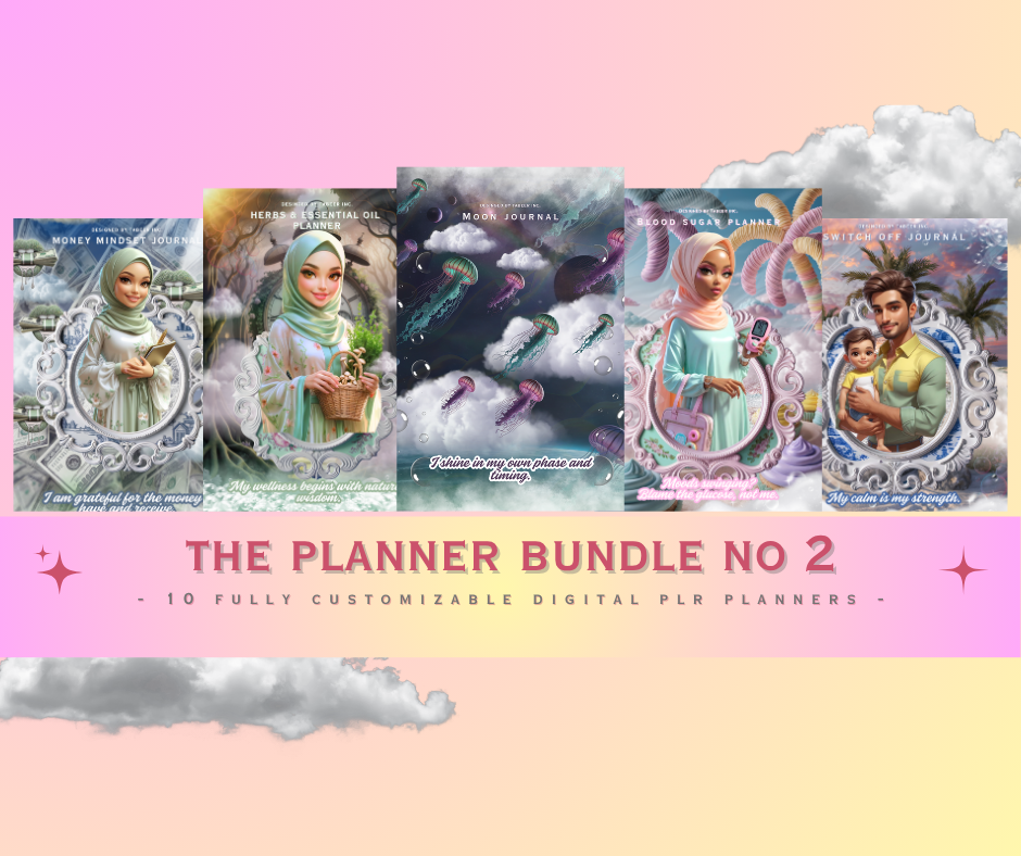 10 Fully Designed Digital Planners PLR (Bundle NO2)