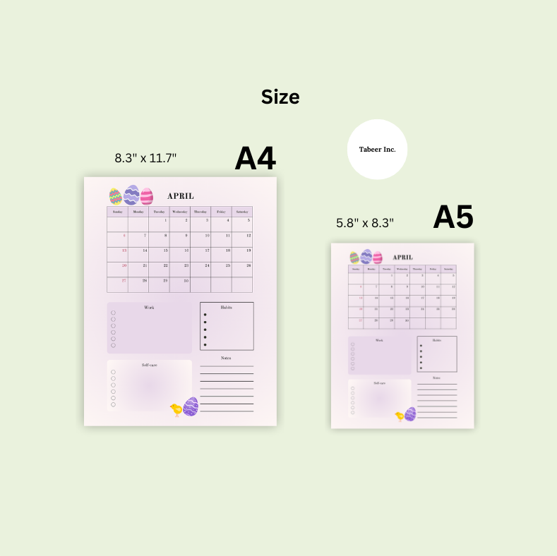 April Journal Bundle - Easter- PRINTABLE Journal Pages - PRE-COLOURED Pages - April Planner - April Agenda - Printable Planner