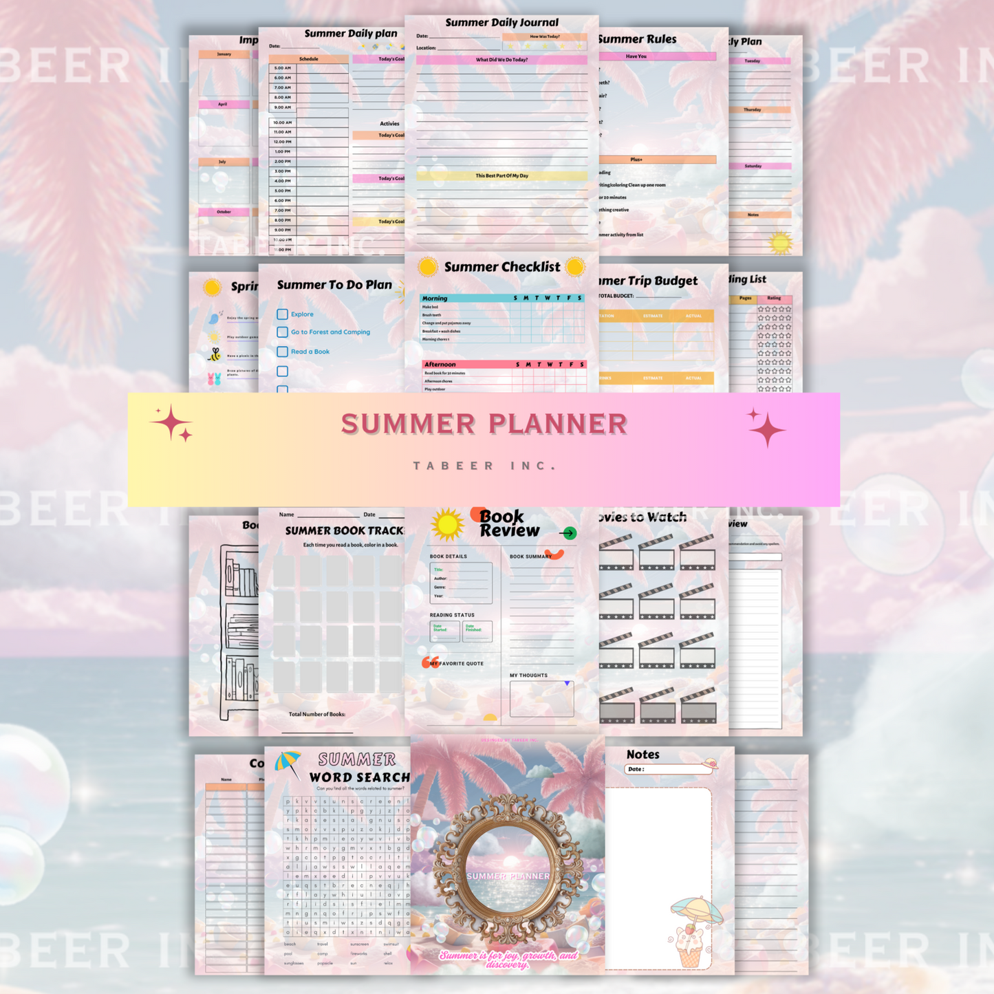 2025 Summer Planner for Girl