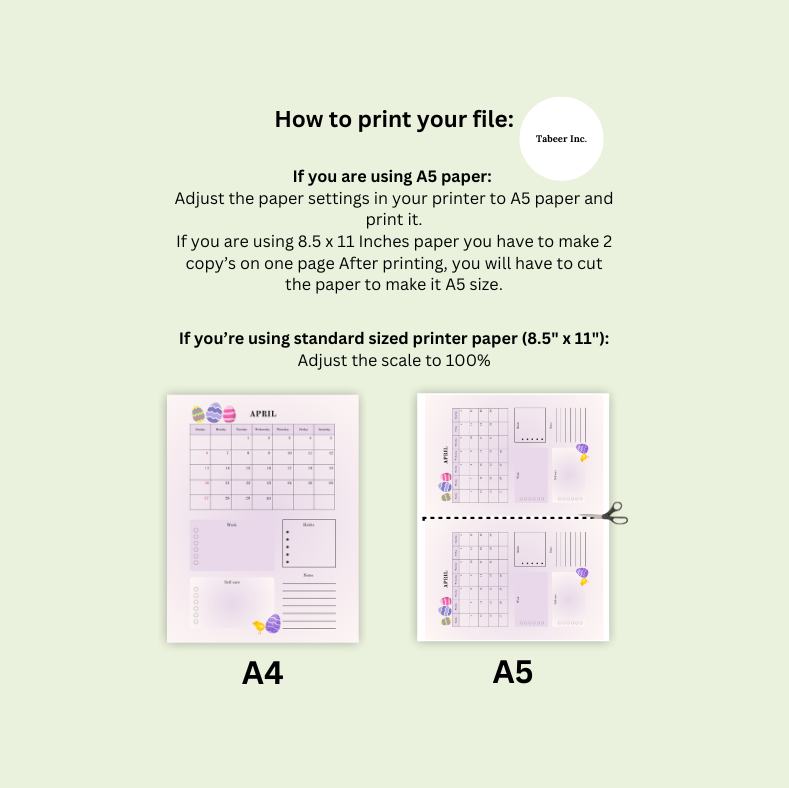 April Journal Bundle - Easter- PRINTABLE Journal Pages - PRE-COLOURED Pages - April Planner - April Agenda - Printable Planner