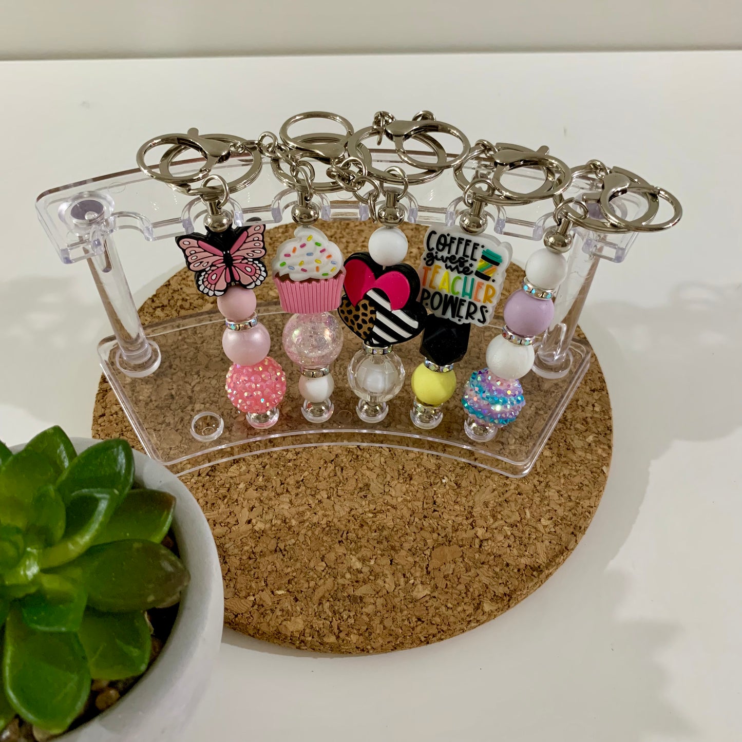 silicone beads keychain