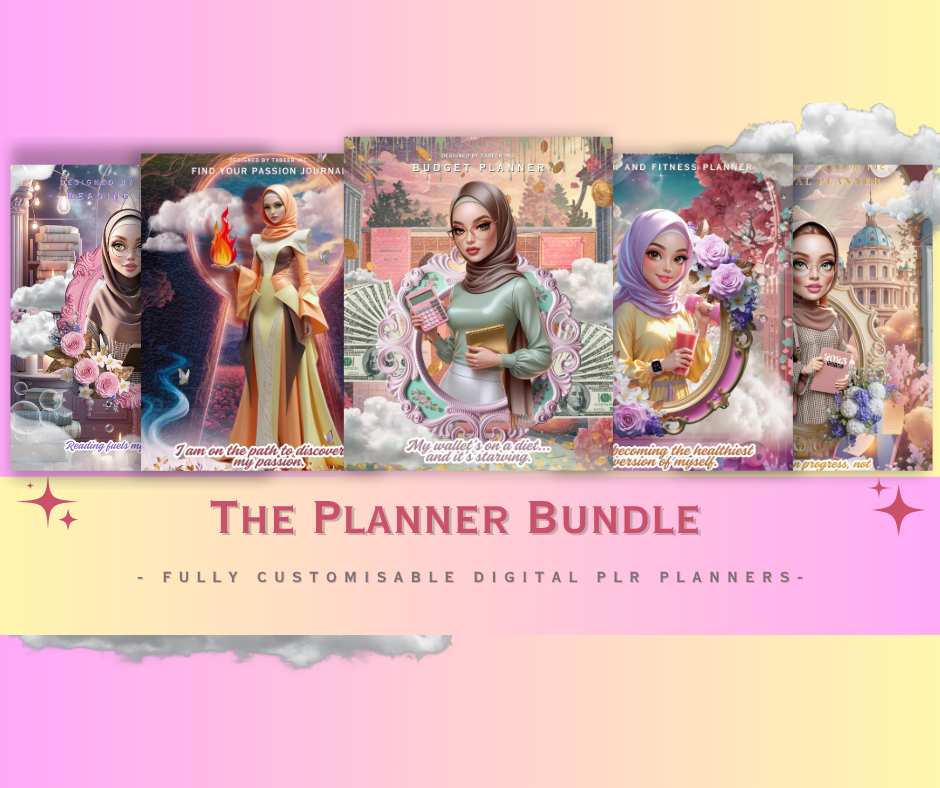 Fully Designed Digital Planners PLR (Private Label Rights) Bundle