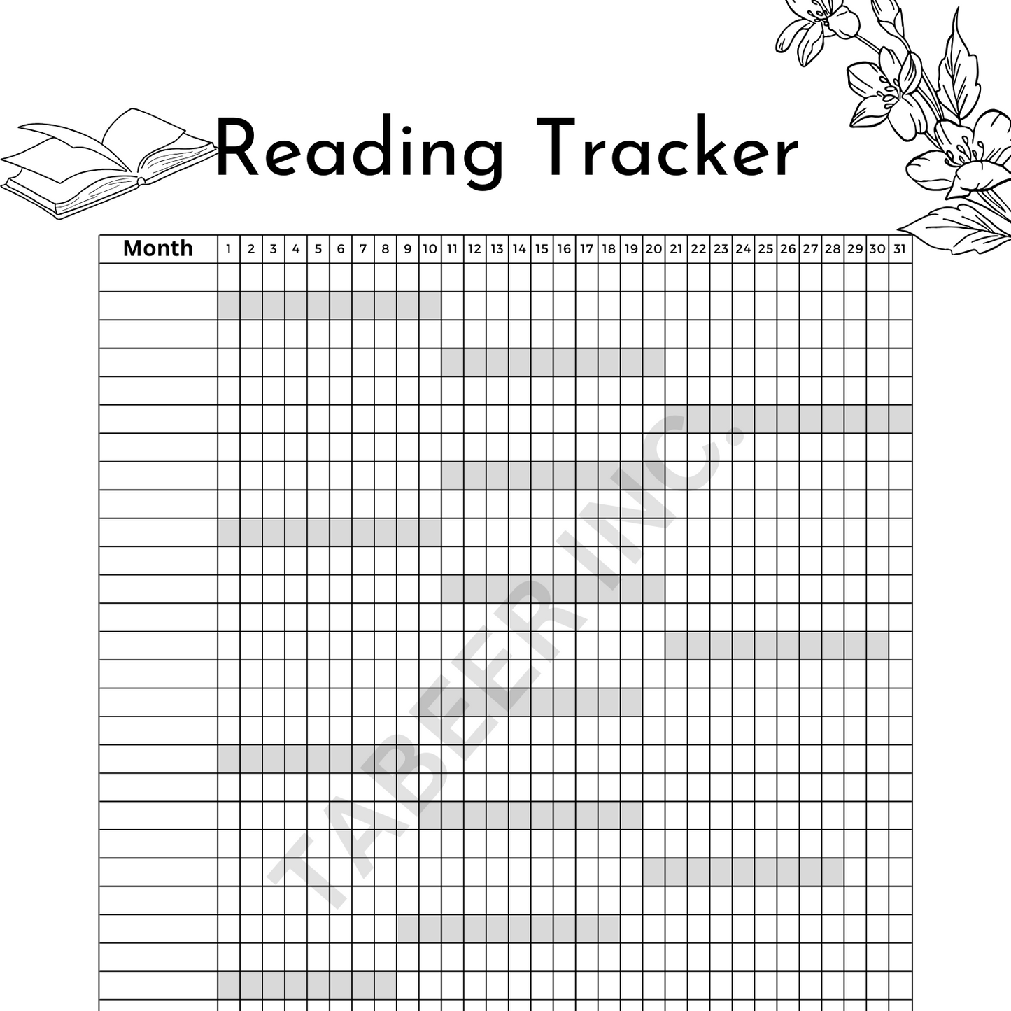 Digital Download Reading Books Tracker and review