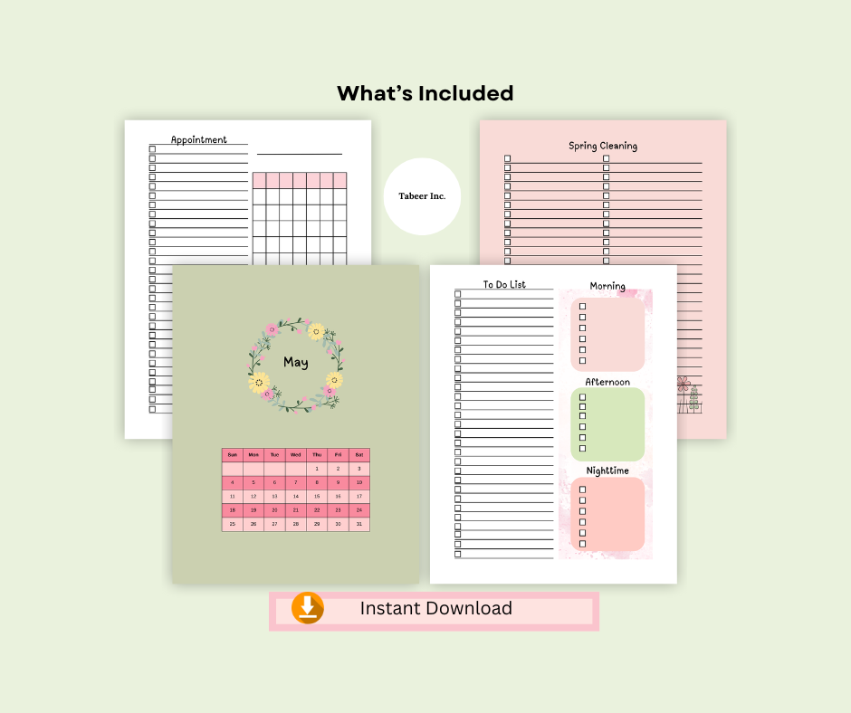 2025 May monthly planner printable and edit in canva