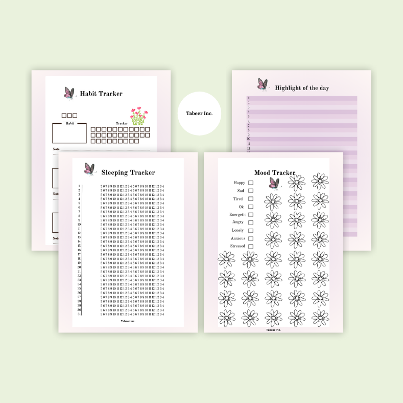 April Journal Bundle - Butterflies- PRINTABLE Journal Pages - PRE-COLOURED Pages - April Planner - April Agenda - Printable Planner