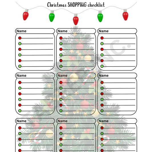 Christmas Shopping List for Christmas Gift List Printable Christmas List for Holiday Shopping, Christmas Planner, Christmas Printable PDF