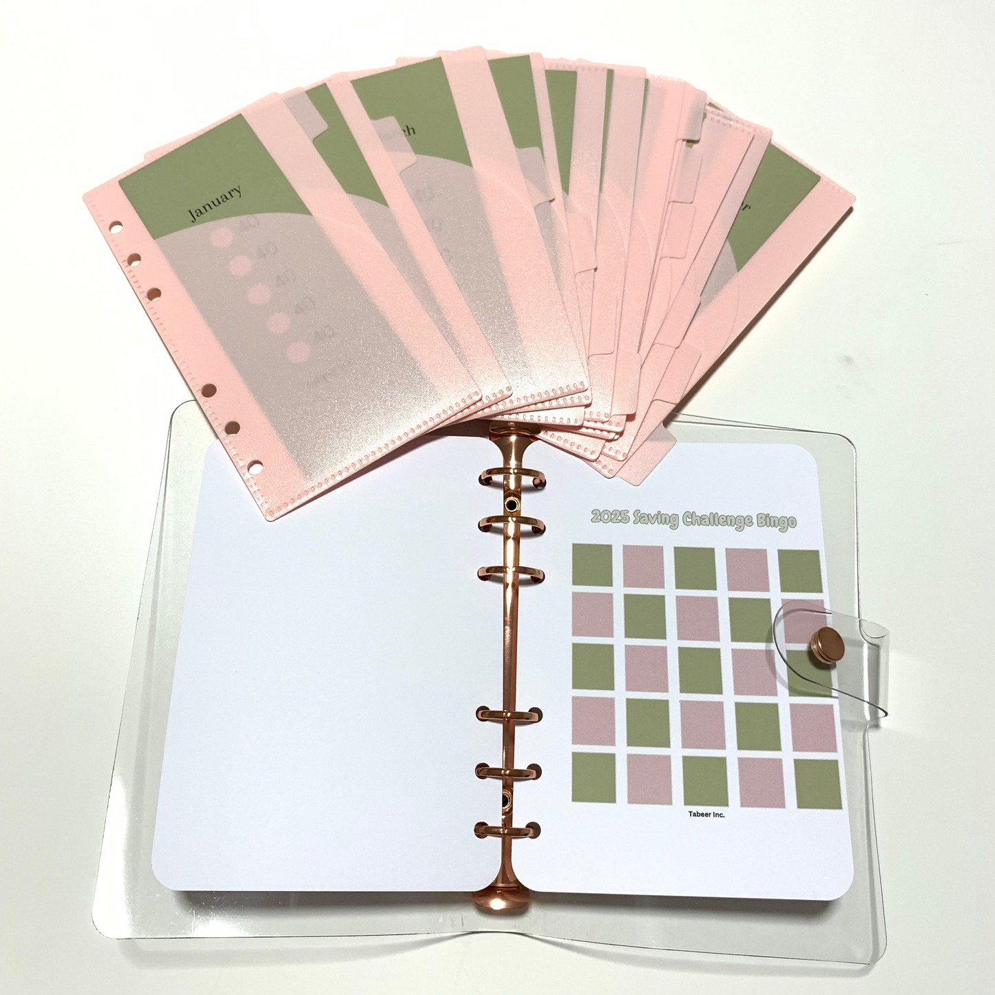 2025 Money saving 52 weeks Challenge Clear A6 Binder