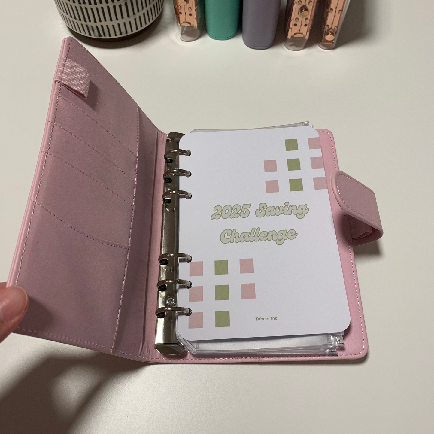 2025 Money Saving Challenge Bingo Pink Binder