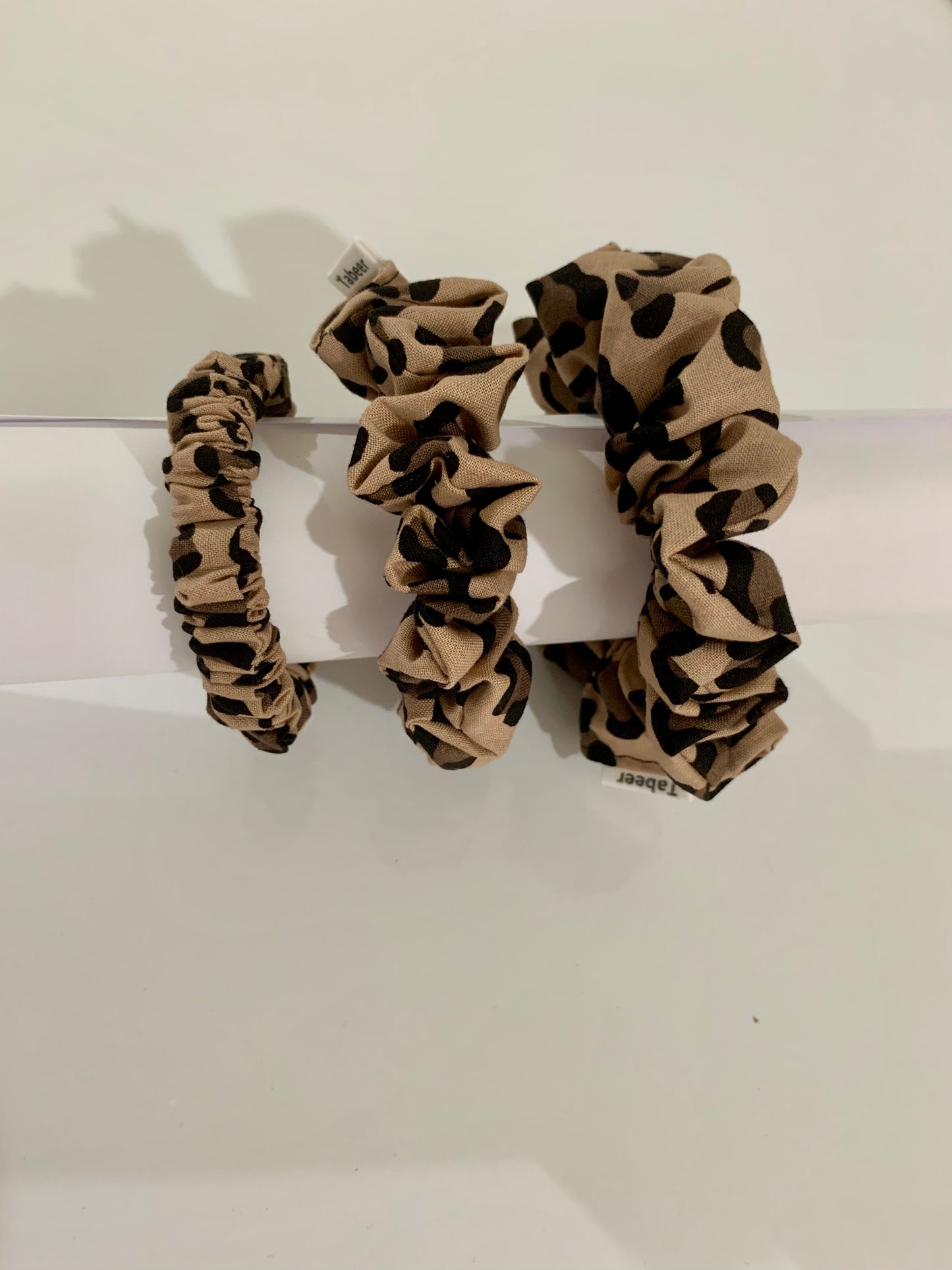 Cheetah Print Scrunchie, gift sets for women, Skinny, Medium, Large Hair Ties, Animal print Scrunchie, Leopard print scrunchie Gift for Her