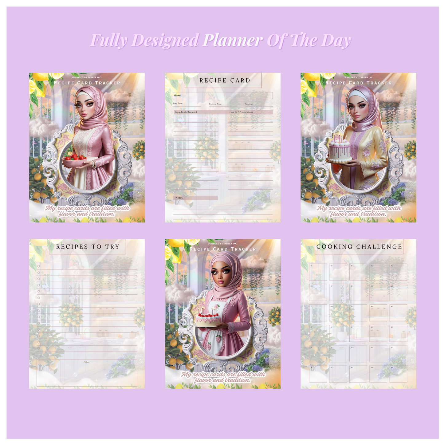 Recipe Card Tracker (PLR) planner 